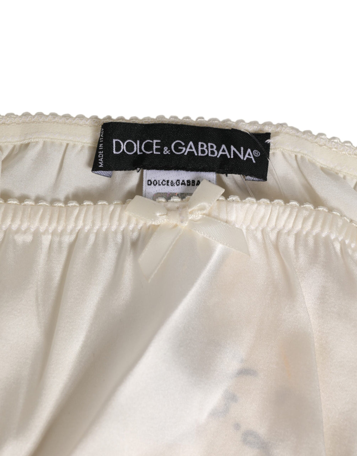 Dolce & Gabbana White Silk Satin Lingerie Panty  Underwear