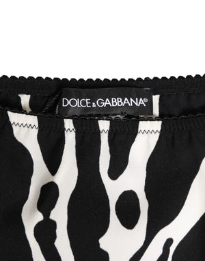 Dolce & Gabbana Black White Zebra Print Slip Briefs Underwear