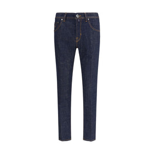 Jacob Cohen Blue Cotton Skinny Jeans