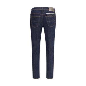 Jacob Cohen Blue Cotton Skinny Jeans