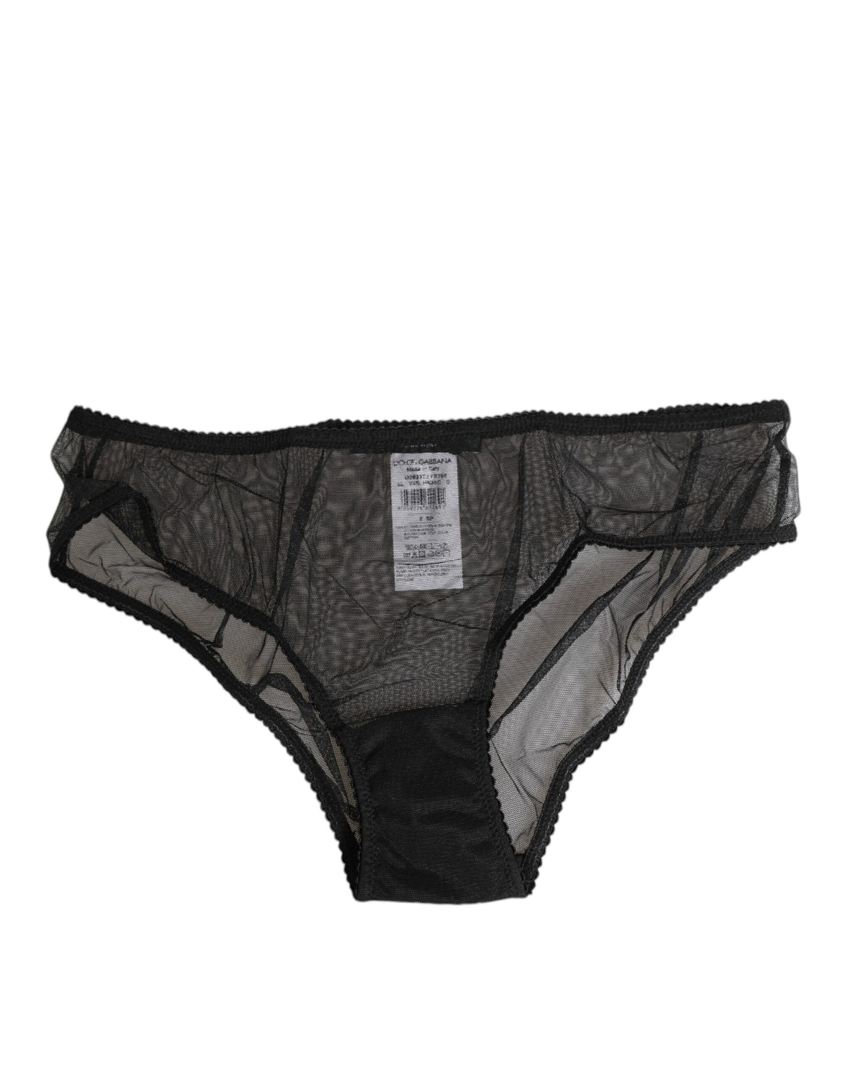 Dolce & Gabbana Black Sheer Mesh Lace Bikini Briefs Underwear