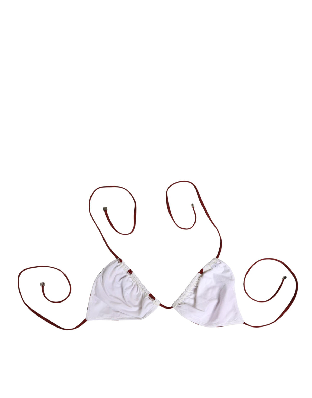 Dolce & Gabbana White Red Polka Dot Floral Print Triangle