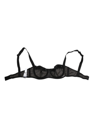 Dolce & Gabbana Black Sheer Mesh Underwire Bra  Underwear