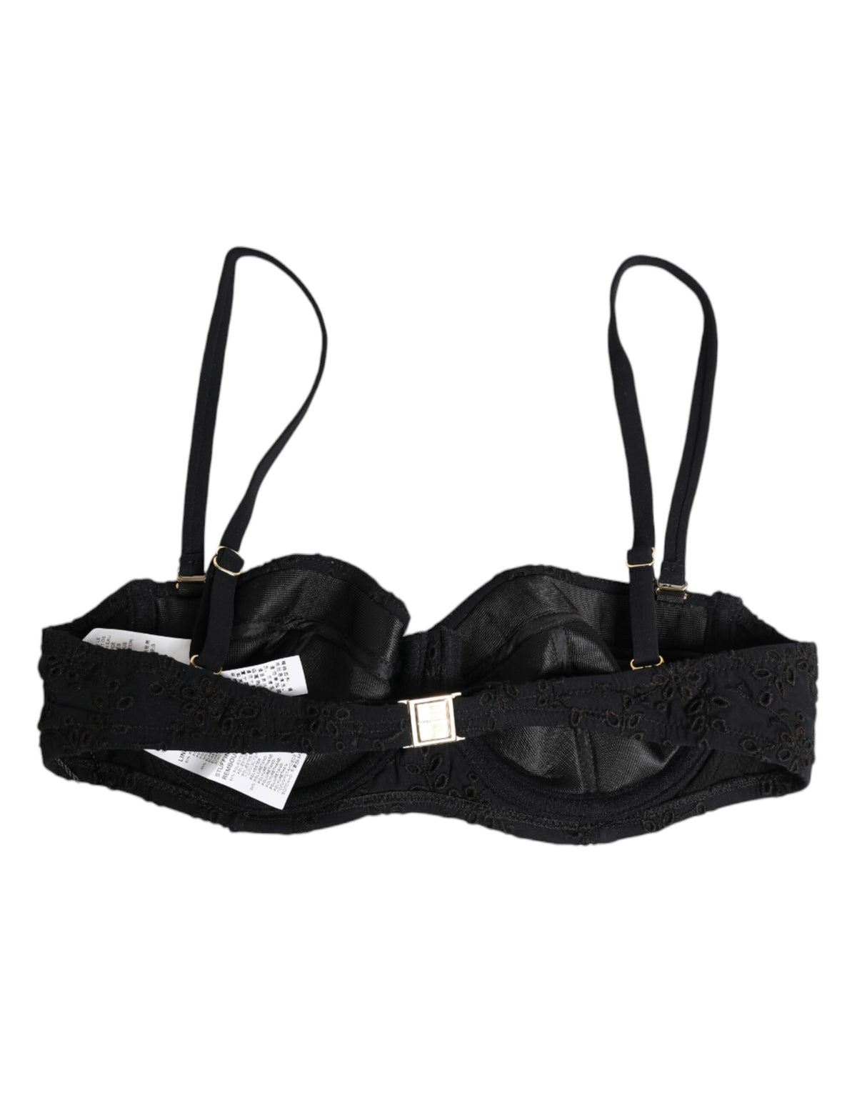 Dolce & Gabbana Black Polyester Embroidered Underwire Bra Underwear