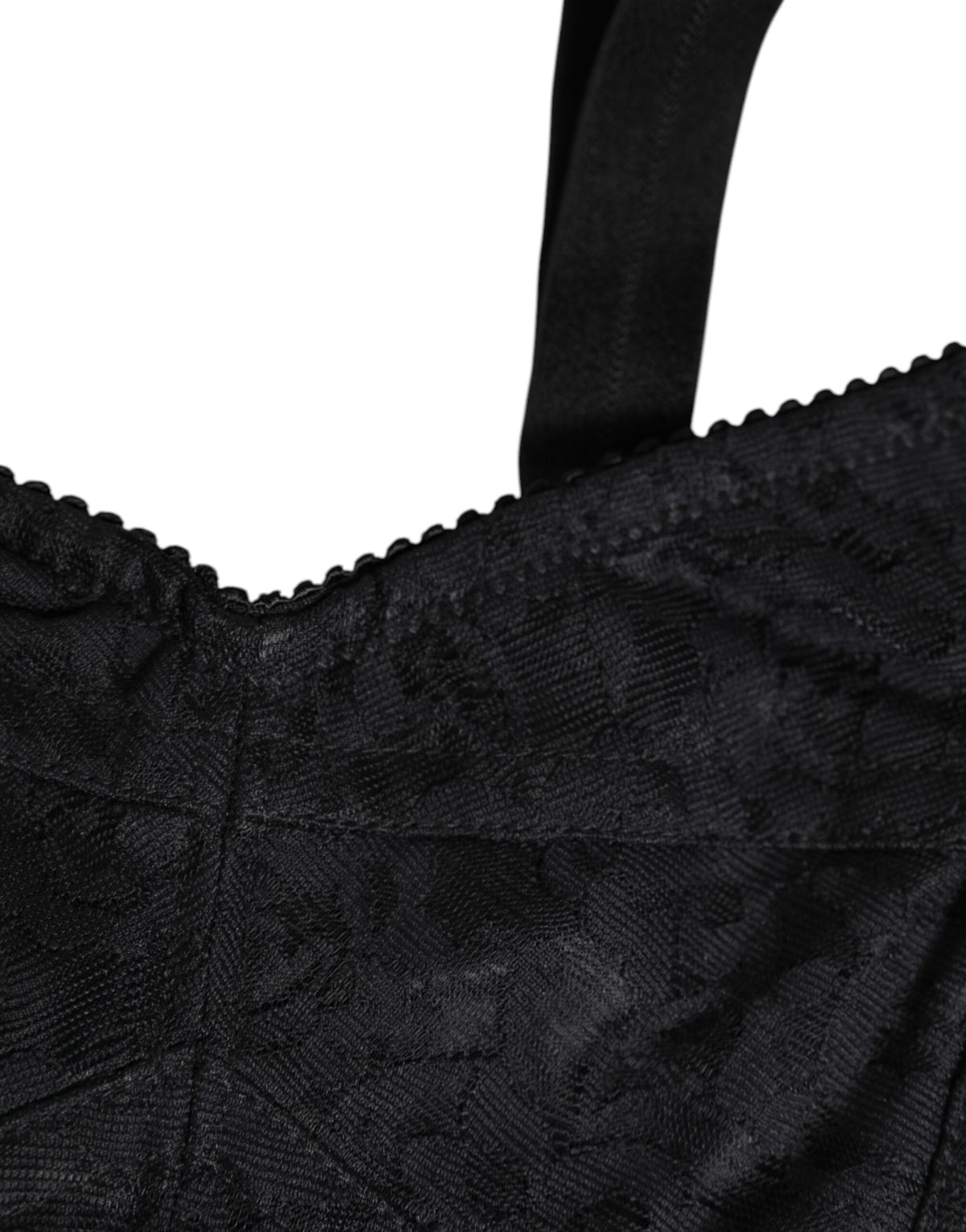 Dolce & Gabbana Black Stretch Nylon Bustier Bra Underwear