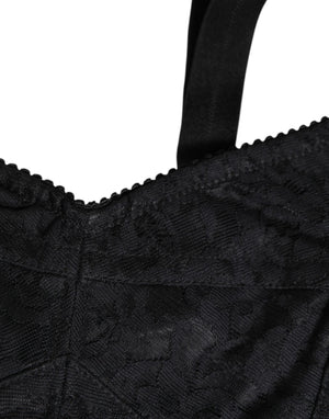 Dolce & Gabbana Black Stretch Nylon Bustier Bra Underwear