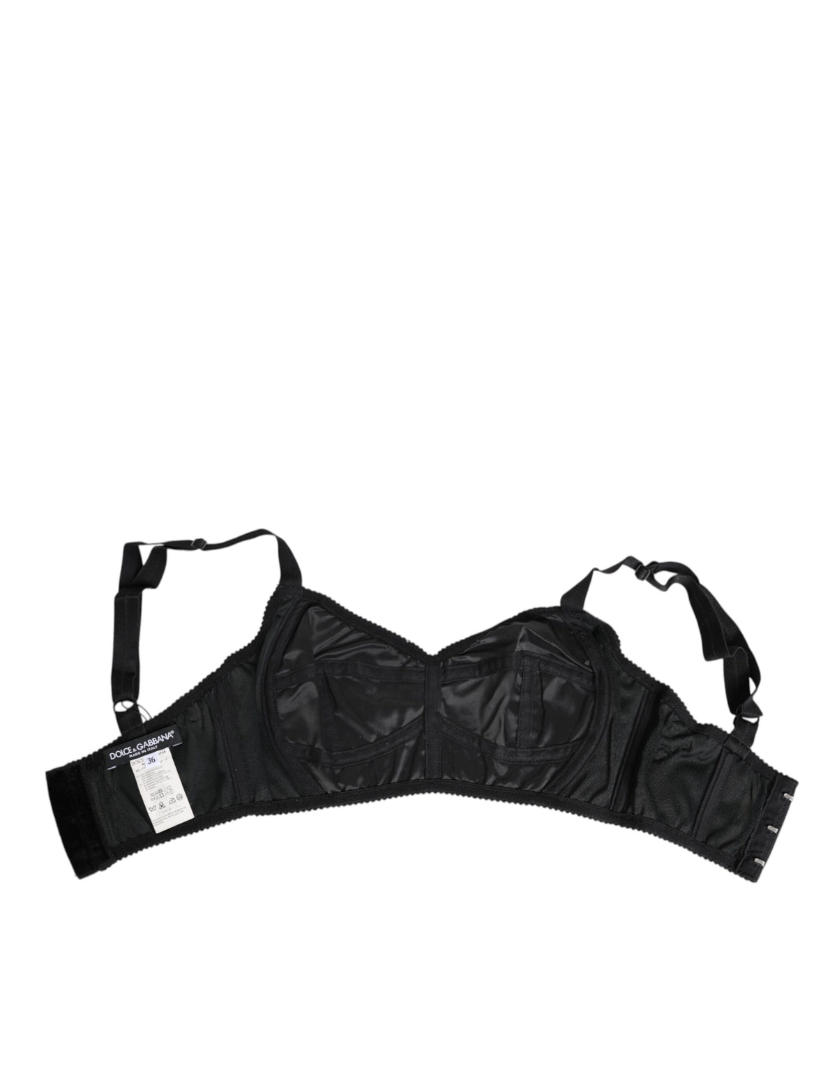 Dolce & Gabbana Black Stretch Nylon Bustier Bra Underwear