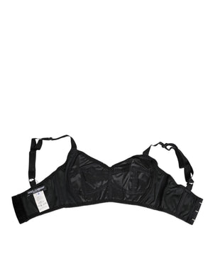 Dolce & Gabbana Black Stretch Nylon Bustier Bra Underwear