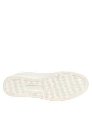 Dolce & Gabbana White Leather Rose Embroidery Low-Top  Shoes