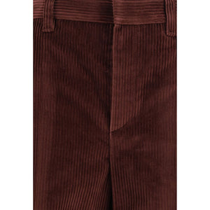Brunello Cucinelli Bordeaux Cotton Casual Pants