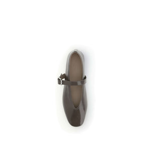 Le Monde Béryl Brown Calf Leather Bos Taurus Ballet Flats