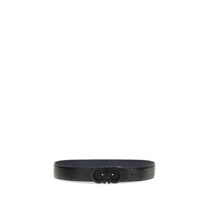 Ferragamo Blue Calf Leather Bos Taurus Belt