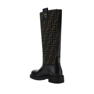 Fendi Brown Rubber Boots