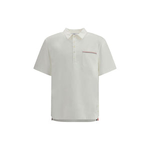 Thom Browne White Cotton Polo Shirt