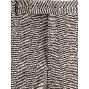 Ferragamo Gray Fleece Wool Casual Pants