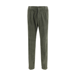 Cruna Green Cotton Casual Pants