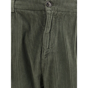 Cruna Green Cotton Casual Pants