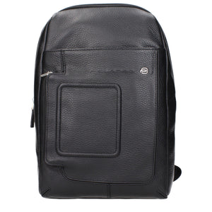 Piquadro Black Leather Crossbody Bag