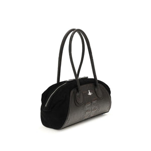 Vivienne Westwood Black Calf Leather Bos Taurus Shoulder Bag