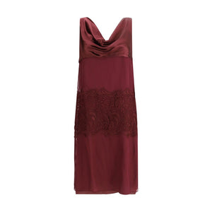 Ferragamo Bordeaux Silk Cocktail Dress