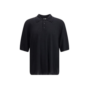 Saint Laurent Black Wool Polo Shirt