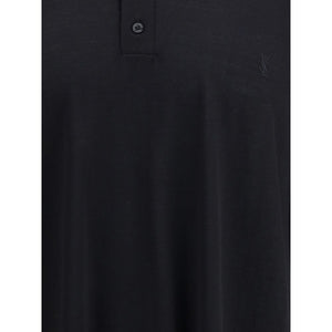 Saint Laurent Black Wool Polo Shirt