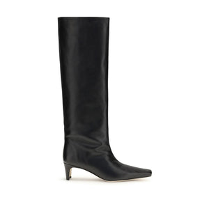 Staud Black Calf Leather Bos Taurus High Heel Boots