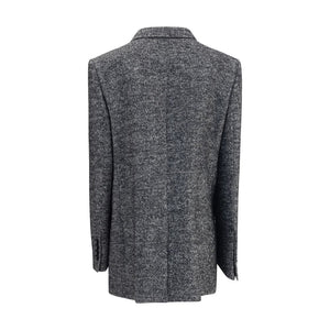 Dolce & Gabbana Gray Fleece Wool Blazer