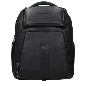 Piquadro Black Leather Backpack