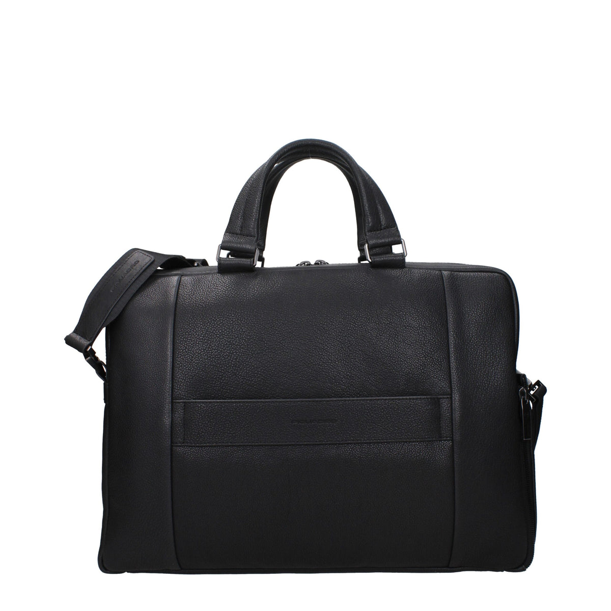 Piquadro Black Leather Business And Laptop Bag