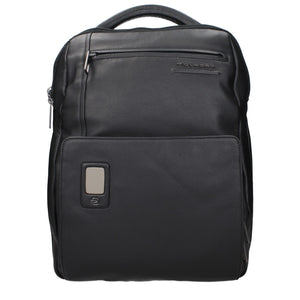 Piquadro Black Leather Backpack