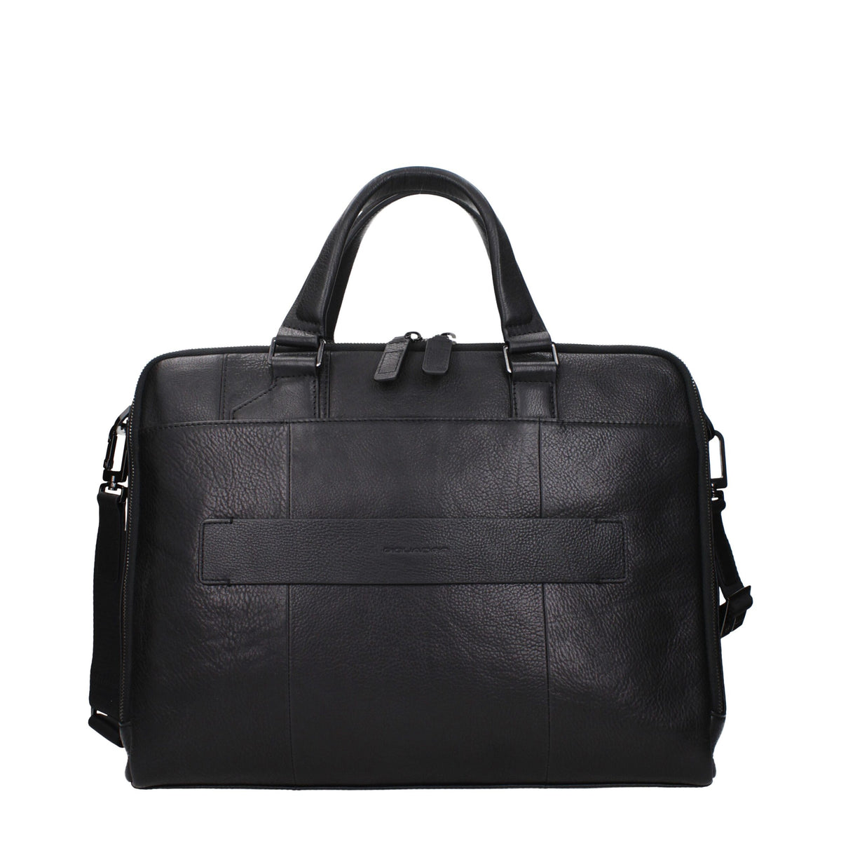 Piquadro Black Leather Business And Laptop Bag
