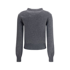 Ami Paris Gray Cashmere Cashmere Sweater
