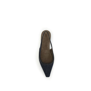 Brunello Cucinelli Blue Cotton Ballet Flats