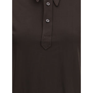 Margiela Brown Viscose Polo Shirt