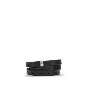 Undercover Black Leather Thin Belt