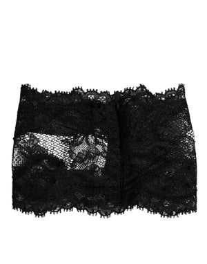 Dolce & Gabbana Black Lace Bandeau Bustier Top Sheer Stretch Underwear