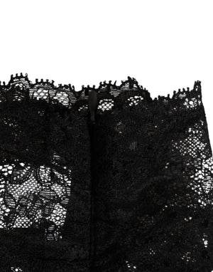 Dolce & Gabbana Black Lace Bandeau Bustier Top Sheer Stretch Underwear