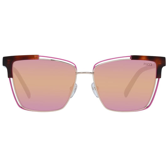 Emilio Pucci Brown Acetate & Metal Sunglasses