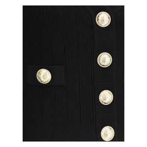 Balmain Black Viscose Cardigan