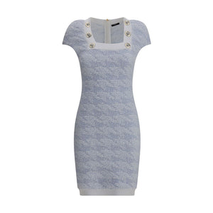 Balmain Light Blue Polyamide Casual Dress
