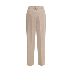 Fabiana Filippi Beige Fleece Wool Dress Pants