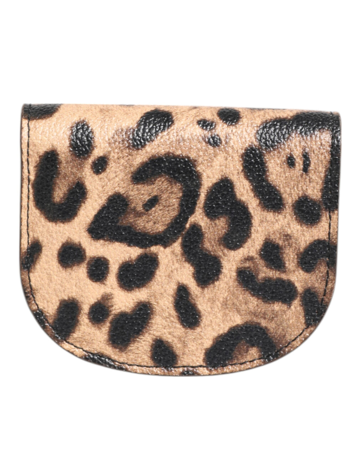 Dolce & Gabbana Brown Leopard Print Calf Leather Small Coin Purse Wallet