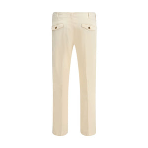Germano Cream Cotton Casual Pants