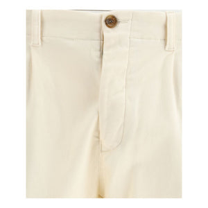 Germano Cream Cotton Casual Pants