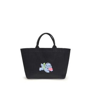 Ganni Black Recycled Cotton Shoulder Bag