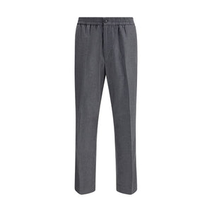 Ami Paris Gray Fleece Wool Casual Pants