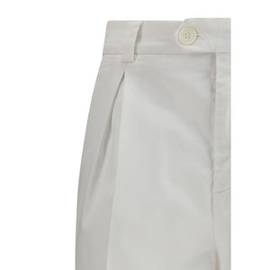 Brunello Cucinelli White Cotton Casual Pants