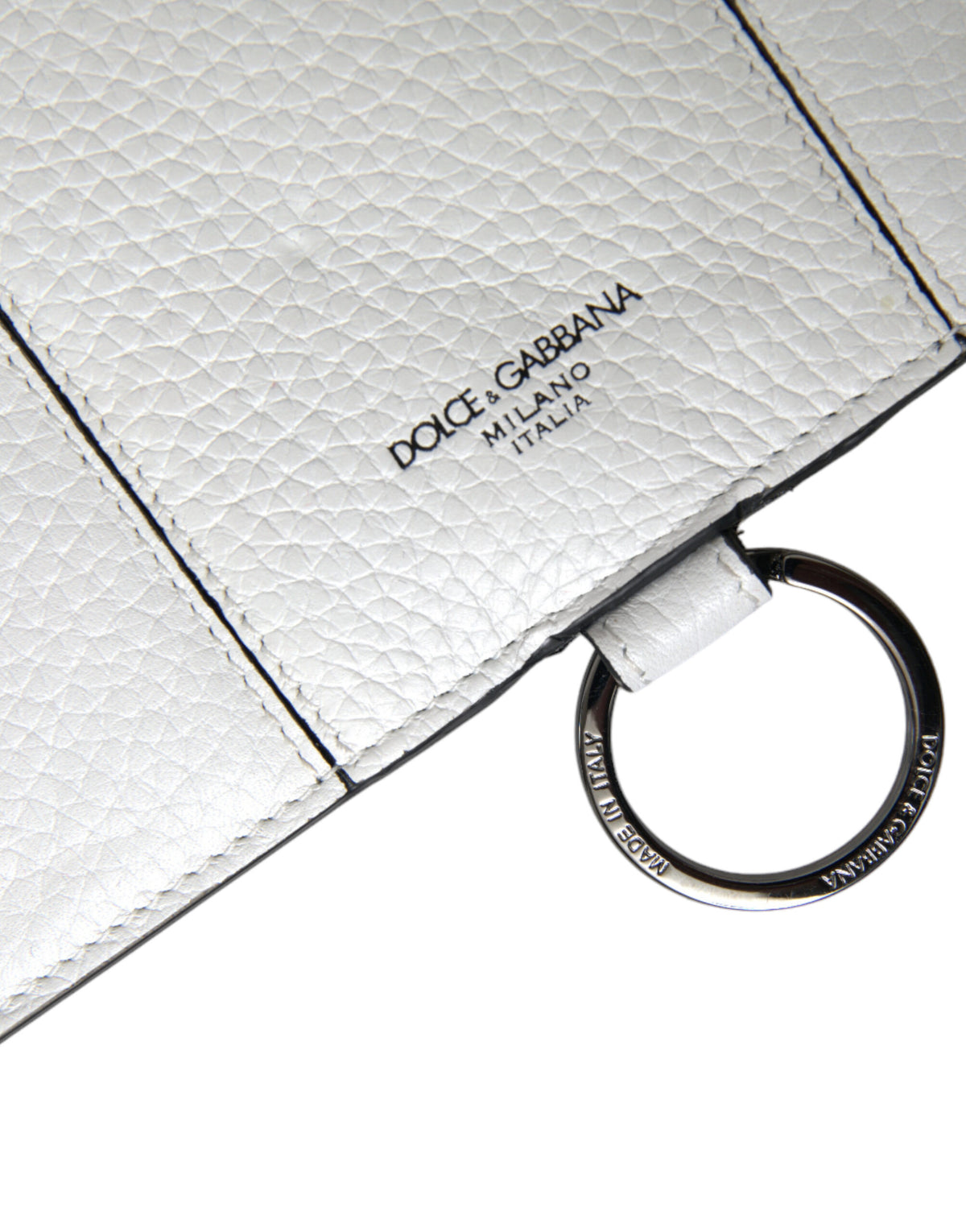 Dolce & Gabbana White Calfskin Leather Large Crossbody Card Holder Wallet