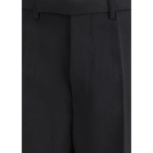 Rick Owens Black Fleece Wool Dress Pants